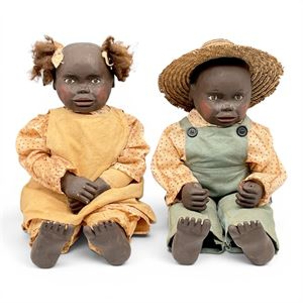 Maynard Arnett Country Store 25" Folk Art Dolls ‘Jessie’ & ‘Joshua’ 113&147/4000
